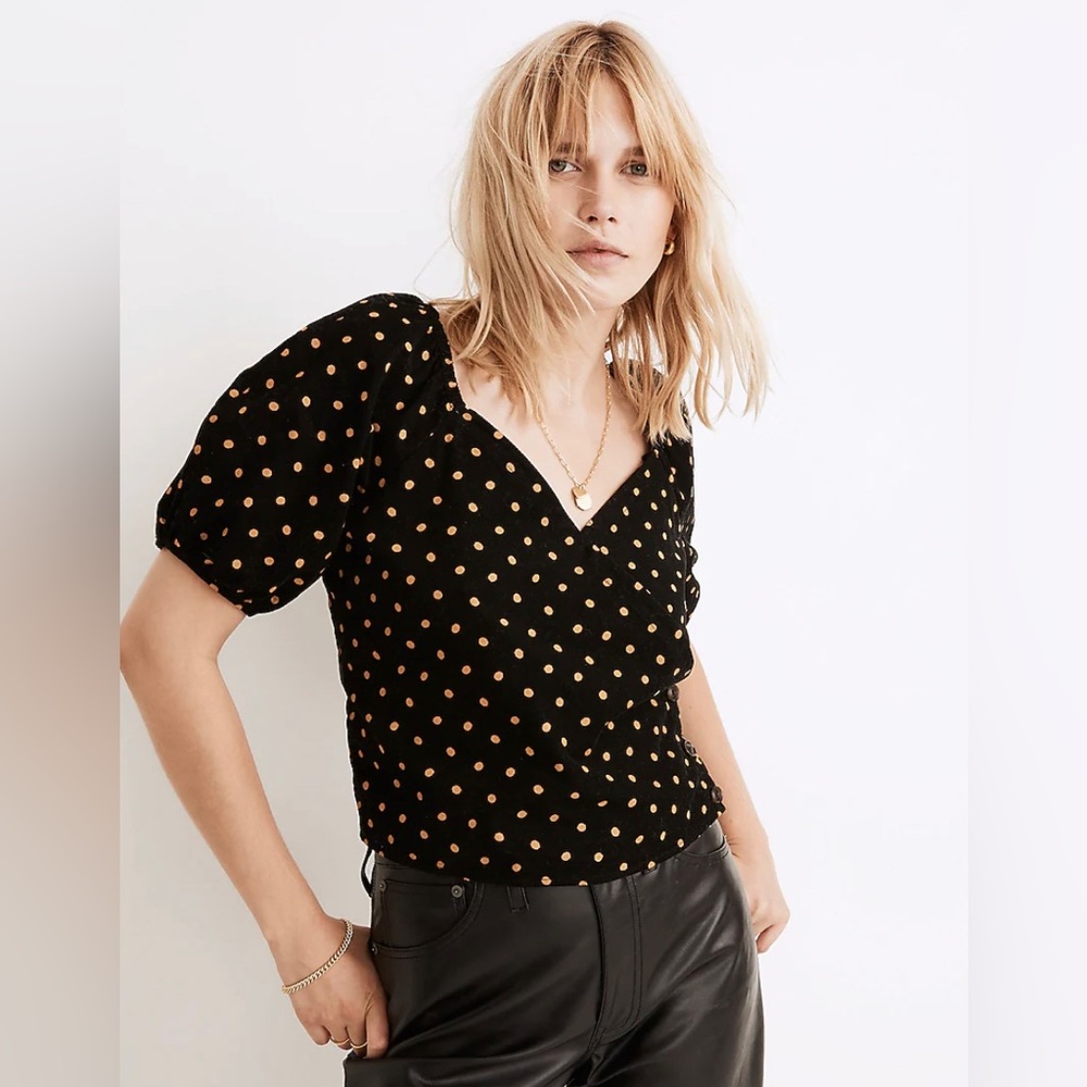 Madewell Corduroy Cropped Top with bubble sleeves - Picture 8 of 8